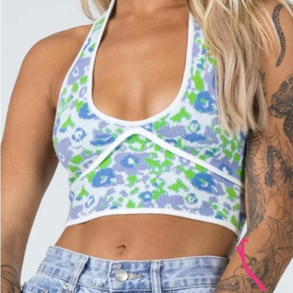 DISCONTINUED - Princess Polly Hilson Top Blue/Green